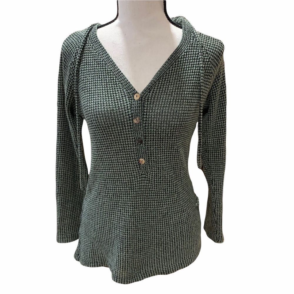 ‎1804 Coin | Anthropologie Waffle Knit Hoodie Drawstring